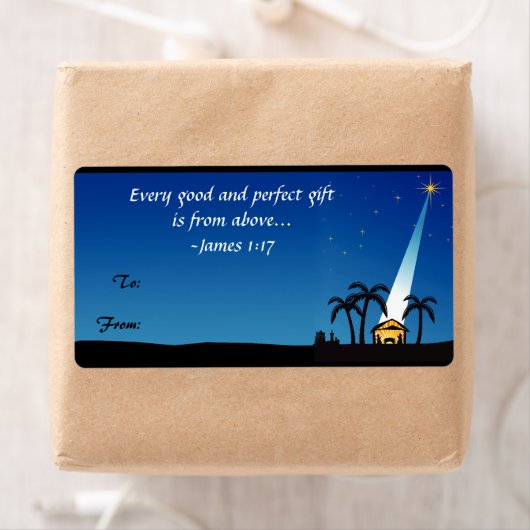 Christliche Bibel Verse Weihnachtsgeschenk-Etikett (Insitu)