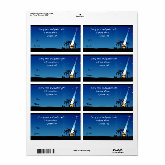 Christliche Bibel Verse Weihnachtsgeschenk-Etikett (Vorne)