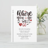 Christliche Bibelhochzeit mit schwarzen Skripten Einladung (Stehend Vorderseite)