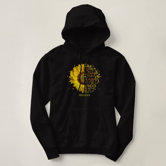Christliche Bibeln Sonnenblumenschrift Religiöser Hoodie (Design vorne)