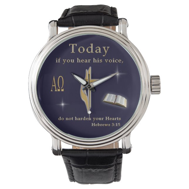 Christliche Bibelschrift Armbanduhr (Vorderseite)