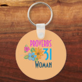 Christliche Bibelschrift: BlumenPROVERBS 31 Frauen Schlüsselanhänger (Vorderseite)