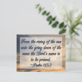 Christliche Bibelschrift Inspiration Psalm 113:3 Postkarte (Stehend Vorderseite)