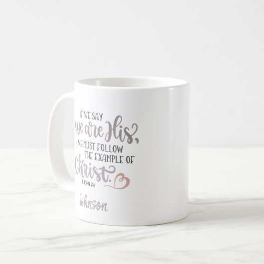 Christliche Bibelschrift Kaffeetasse (Vorderseite Links)