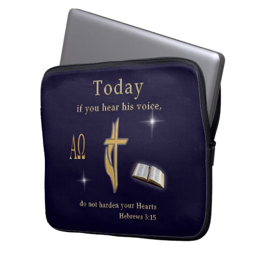 Christliche Bibelschrift Laptopschutzhülle (Vorderseite Links)