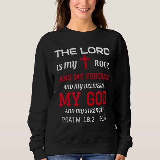 Christliche Bibelschrift Verse Psalm 182 Sweatshirt (Vorderseite)