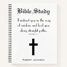 Christliche Bibelstudie über Kreuz und Sprichwort Notizblock
