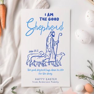 Christliche Bibelvers Blue Frohe Ostern Grüße  Feiertagskarte