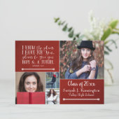 Christliche Bibelverse Abschluss FotoCollage Einladung (Stehend Vorderseite)