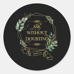 Christliche Bibelverse Eucalyptus-Blätter Runder Aufkleber