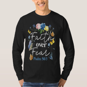 Christliche Bibelverse Glaube überwindet Angst Blu T-Shirt