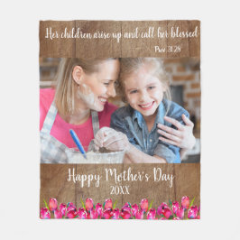 Christliche Bibelverse glücklich Muttertag rustika Fleecedecke