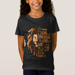 Christliche Bibelverse Joshua 1:9 Löwe T-Shirt