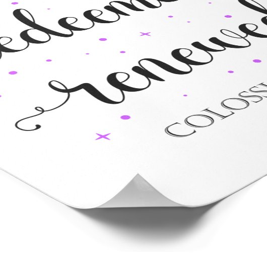 Christliche Bibelverse Kolossians 1:13-14 Poster (Ecke)