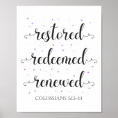 Christliche Bibelverse Kolossians 1:13-14 Poster (Vorne)