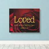 Christliche Bibelverse LOVED Valentinstag Leinwanddruck (Insitu (Holzboden))