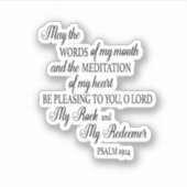 Christliche Bibelverse Mai die Worte meines Mund Aufkleber (Vorderseite)