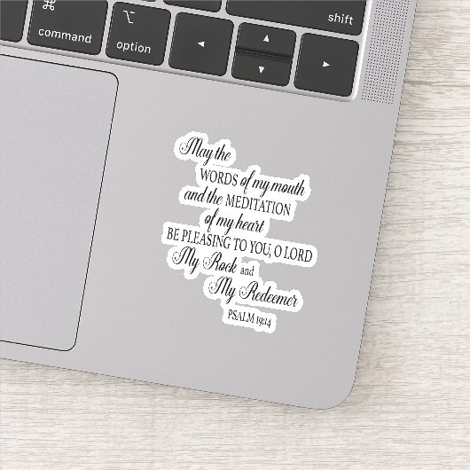 Christliche Bibelverse Mai die Worte meines Mund Aufkleber (Detail)