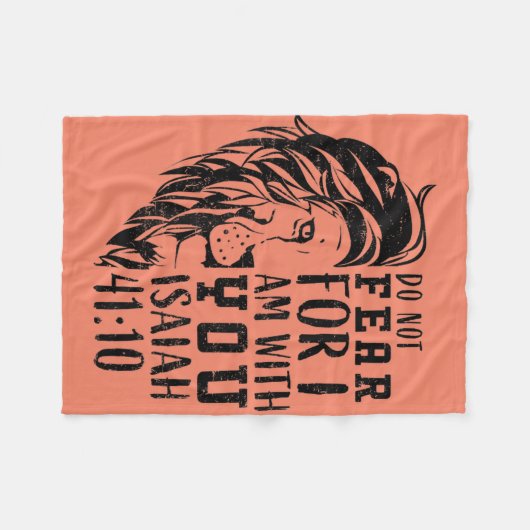 christliche Bibelverse Männer Löwengläubige fürcht Fleecedecke (Vorderseite (Horizontal))