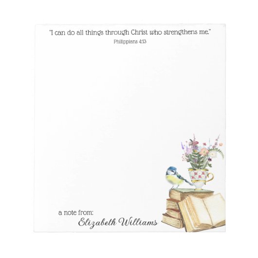 Christliche Bibelverse Philippians Wasserfarbenbüc Notizblock (Vorderseite)