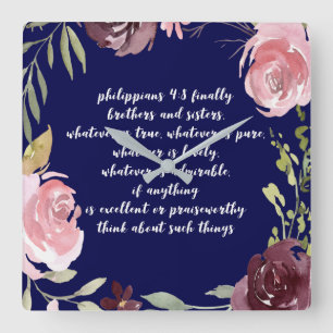 Christliche Bibelverse-Uhr Quadratische Wanduhr