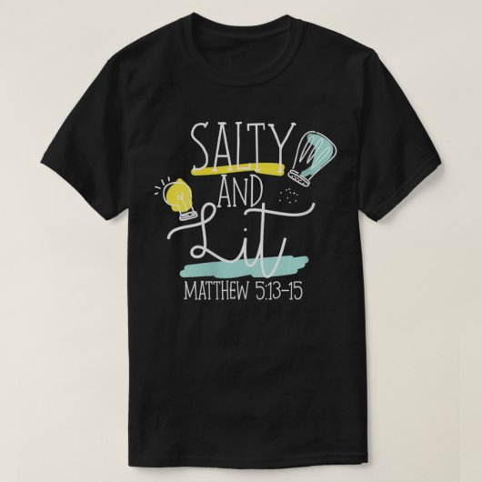 Christliche Bibelwölfe Salty und Lit Matthew T-Shirt (Design vorne)