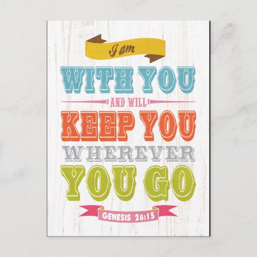 Christliche biblische Verse - Genesis 28:15 Postkarte (Vorderseite)