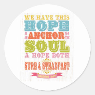 Christliche biblische Verse - Hebräisch 6:19 Runder Aufkleber