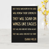 Christliche biblische Verse - Isaiah 40:31 Karte (Gelbe Blume)