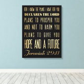 Christliche biblische Verse - Jeremiah 29:11 Leinwanddruck (Insitu (Holzboden))