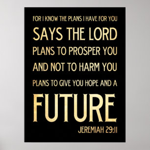 Christliche biblische Verse - Jeremiah 29:11 Poster