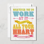 Christliche biblische Verse - Kolossisten 3:23 Postkarte (Vorne/Hinten)