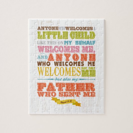 Christliche biblische Verse - Mark 9:37 Puzzle (Vertikal)