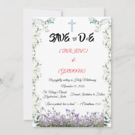 Christliche "Bitte vormerken"-Karte mit Kreuz Save The Date