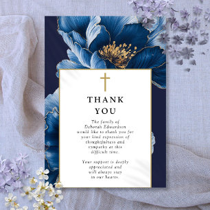 Christliche Blaufeier zur Beerdigung von Menschenl Dankeskarte