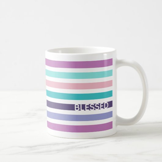 Christliche BLESSED Moderne Pastel gestreift Kaffeetasse (Rechts)