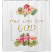 Christliche Blume für Frauen: Vertrauen - Liebe - Duschvorhang (Vorderseite)