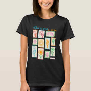 Christliche Blumenbriefmarke Gott ist ein guter Al T-Shirt