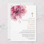 Christliche Blumenfeier zum Foto Lebensbeerdigung Einladung (Vorderseite)