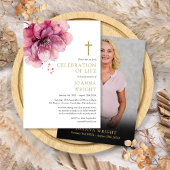 Christliche Blumenfeier zum Foto Lebensbeerdigung Einladung