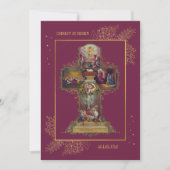 Christliche Blumenkreuz Osterbrunch Eierjagd Einladung (Vorderseite)