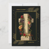 Christliche Blumenkreuz Osterbrunch Eierjagd Einladung (Vorderseite)