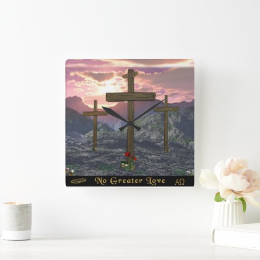 Christliche Calvarien Quadratische Wanduhr (Zuhause)