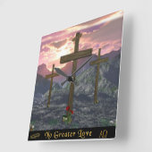 Christliche Calvarien Quadratische Wanduhr (Winkel)