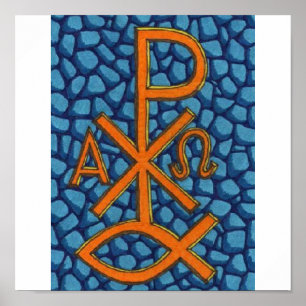 Christliche Chi-Rho-Fische Poster