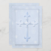Christliche coole blaue Winter-Hochzeits-Einladung Einladung (Vorne/Hinten)