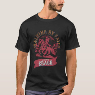 Christliche Cowgirl-Gnade Bedeckte Westliche Jesus T-Shirt