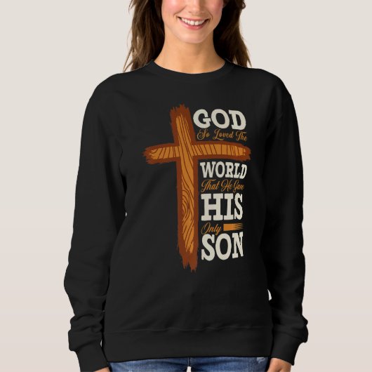 Christliche Cross Bible Verse Scripting Glaube Sweatshirt (Vorderseite)