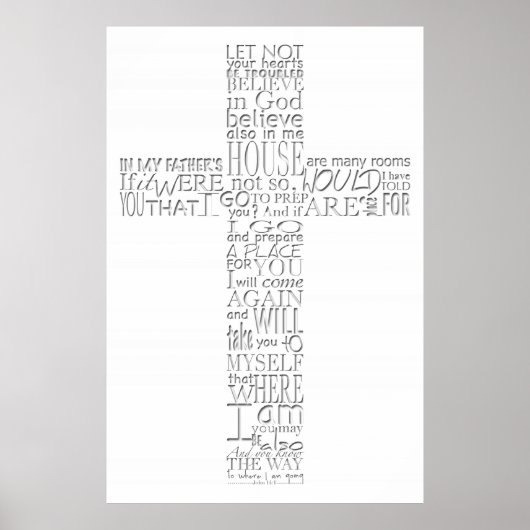 Christliche Cross Bible verses John 14 Poster 1 (Vorne)