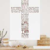 Christliche Cross Bible Verses Kupferbriefe Plakat (Küche)